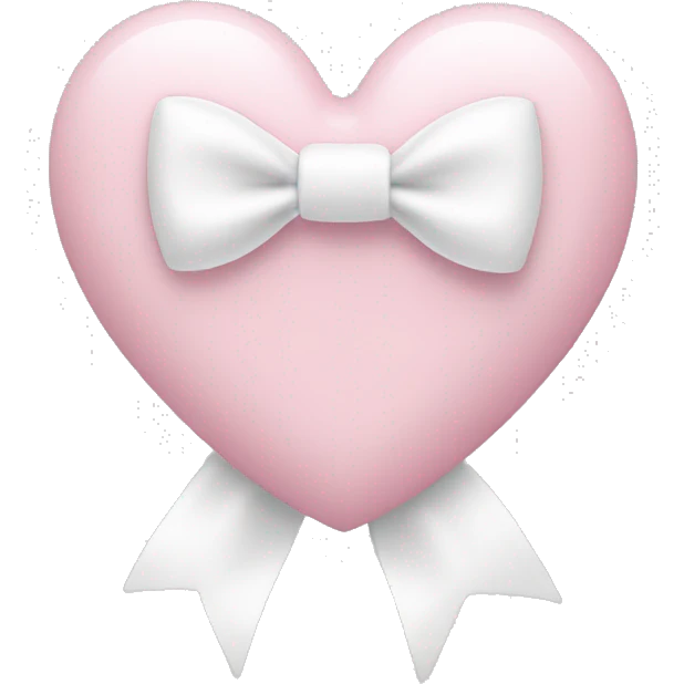 Pastel pink heart with white bow emoji