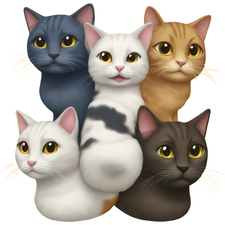 When 6 Cats Fuse Together into one stronger cat emoji