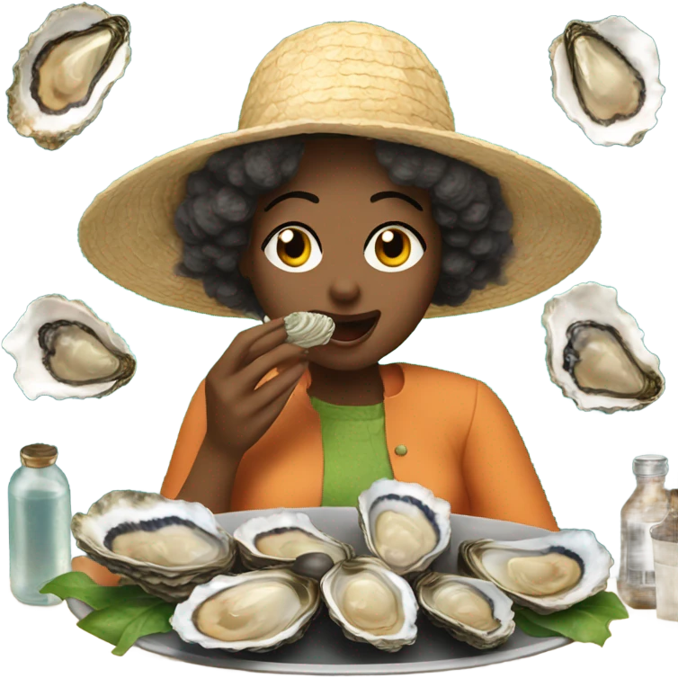 Women eating oysters but they are gross emoji