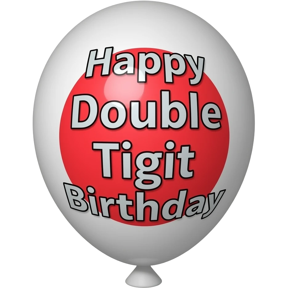 happy double digit birthday balloon emoji