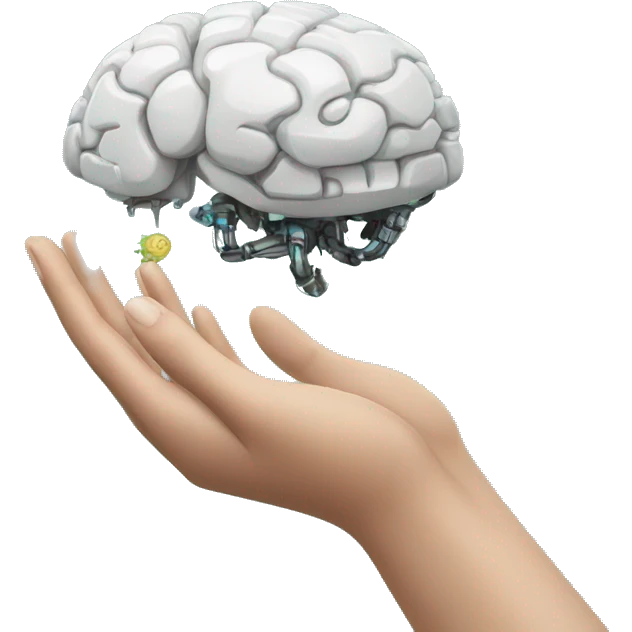 A Hand Holding a Robot Brain emoji