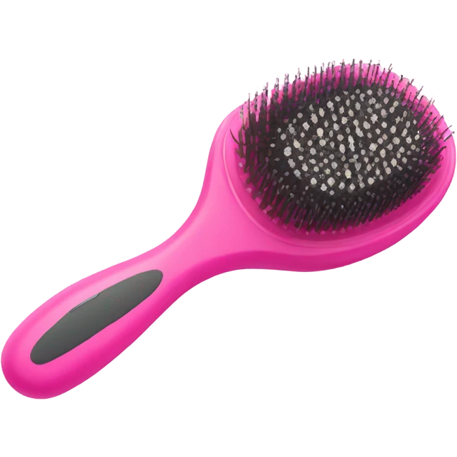 Pink hair brush emoji
