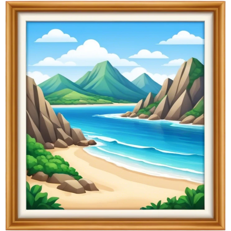 Beach between a mountain  emoji