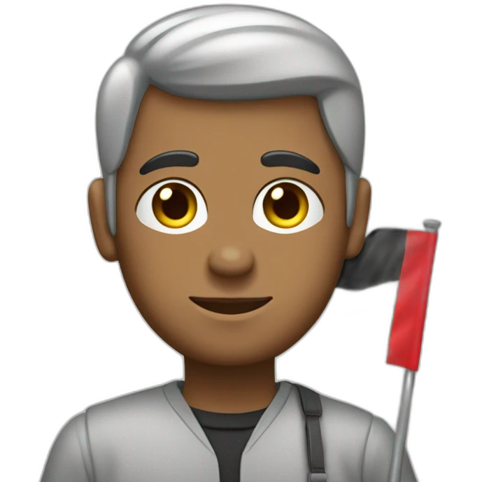 Un homme portant le drapeau de Palestine emoji