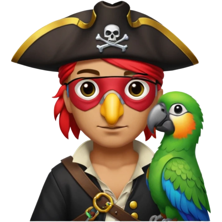 pirate and parrot emoji
