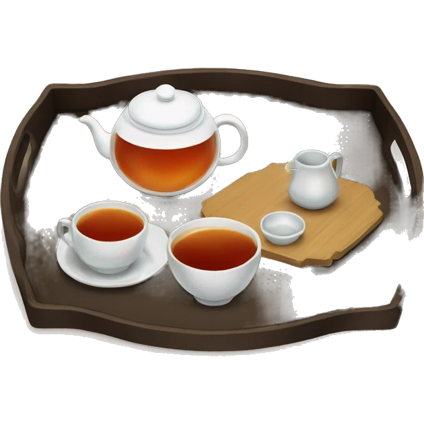 chinese tray with tea emoji