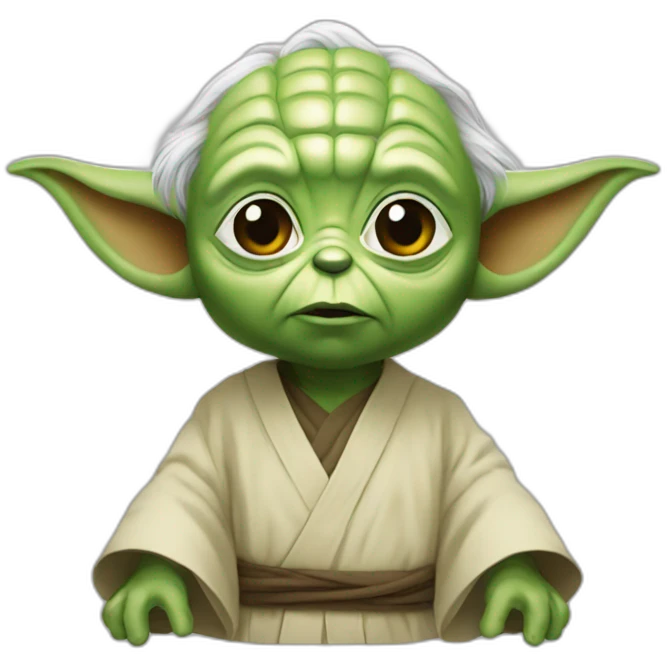 Yoda qui tien un god emoji