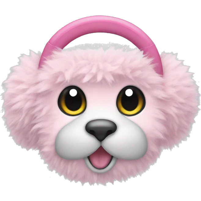 Pink fluffy ear muffs emoji