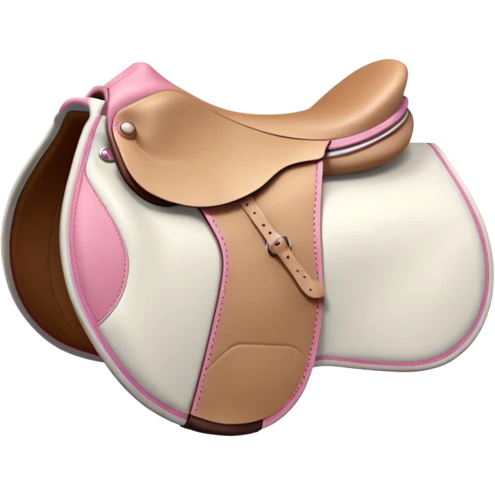white english saddle with pink elements emoji