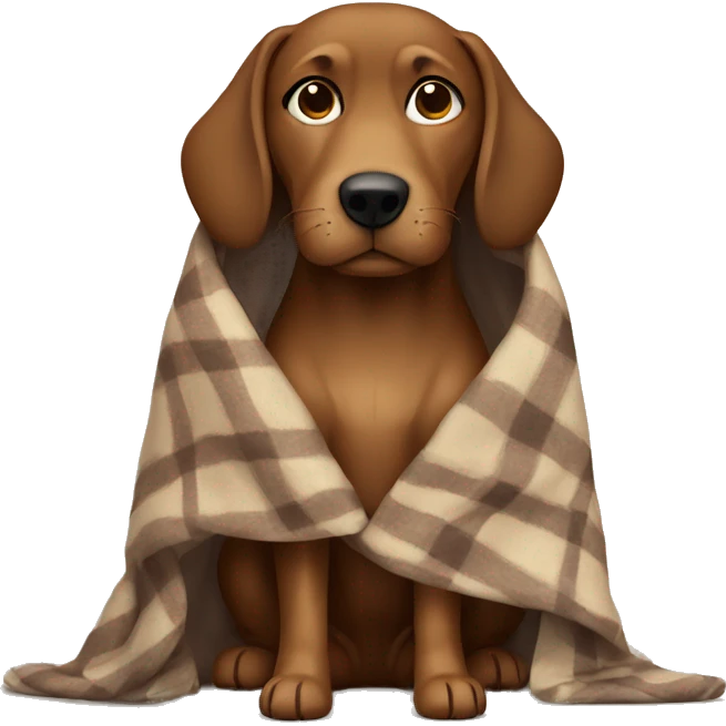 Brown dog wrapped in blanket emoji