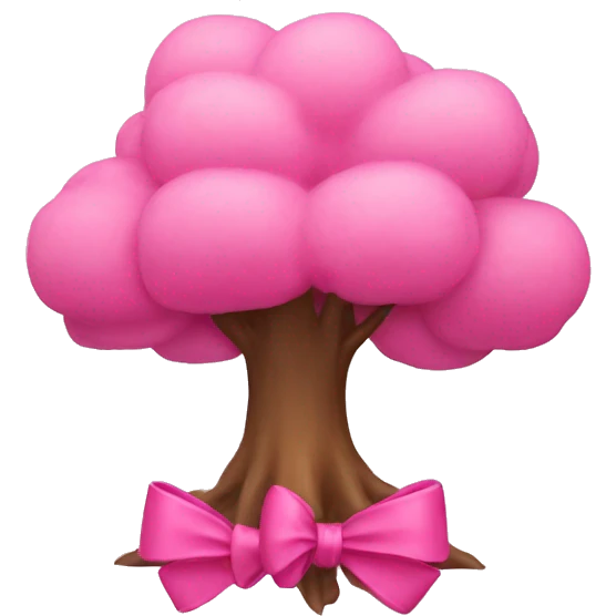 pink tree with bow  emoji