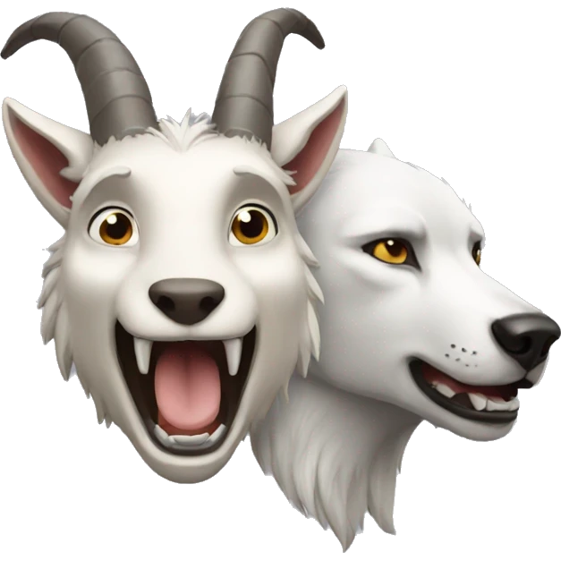 Goat and wolf howling emoji