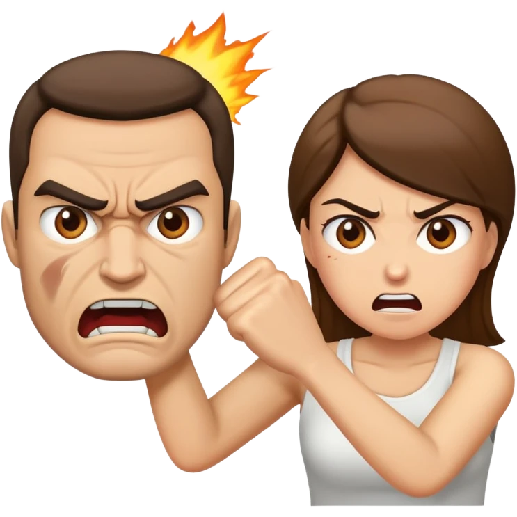 муж дерется с женой  emoji