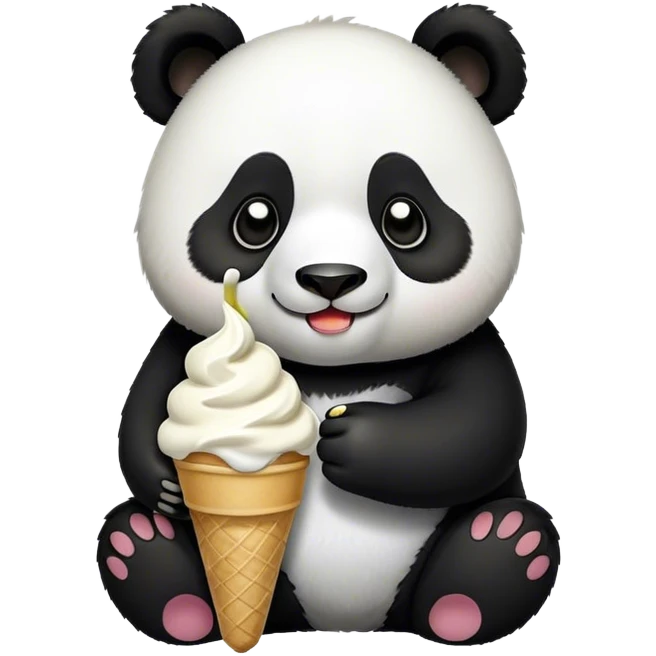 Panda eating ice cream emoji