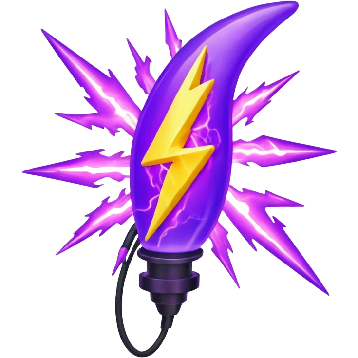 3D Purple Zap emoji