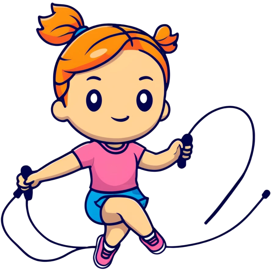 Girl jumping rope emoji
