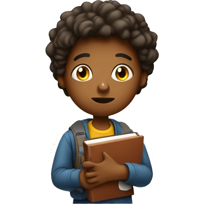bored demotivated young student holding book emoji