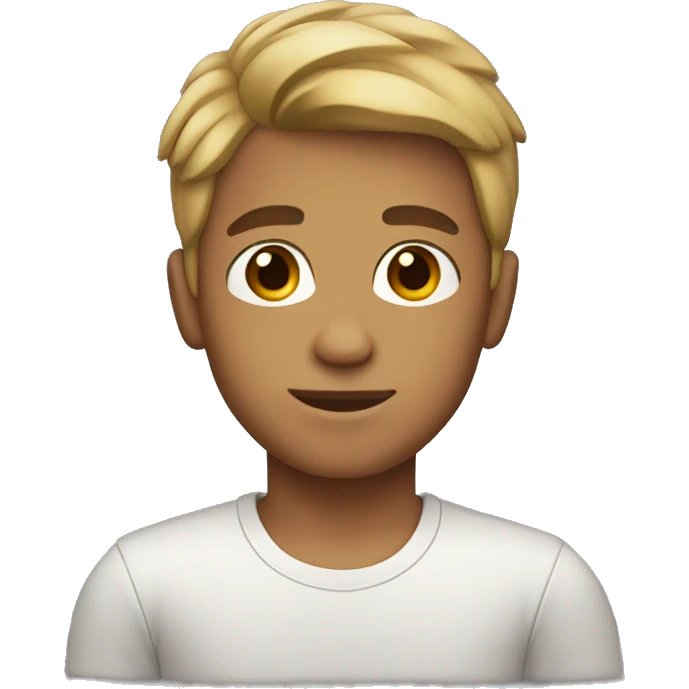 boy with tanned skin, dark blonde hair, brown eyes emoji