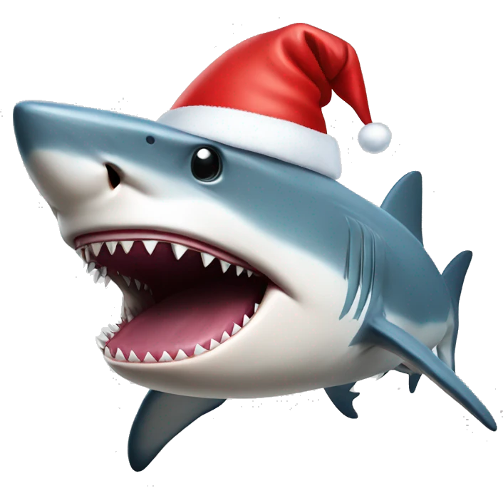 Shark with Santa hat emoji