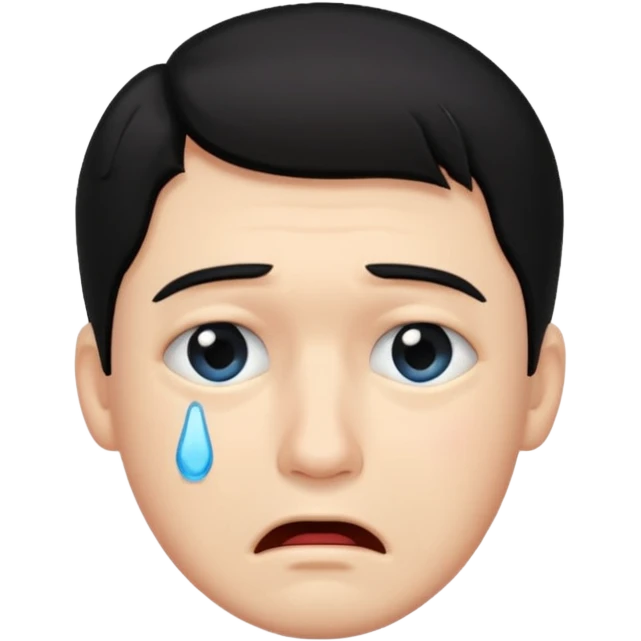 man crying with black hair emoji