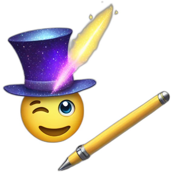 magic pen and paper with sparkle emoji