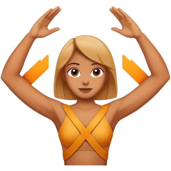 Show a person making the shape of an X with her arms emoji