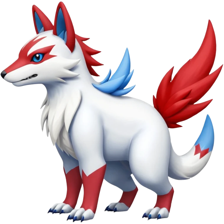 Garurumon-Linoone-Renamon-Zangoose-fusion-hybrid-creature (full body) emoji