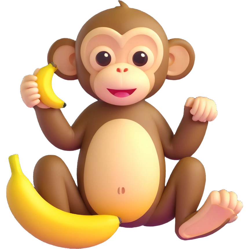 baby monkey peeling a banana emoji