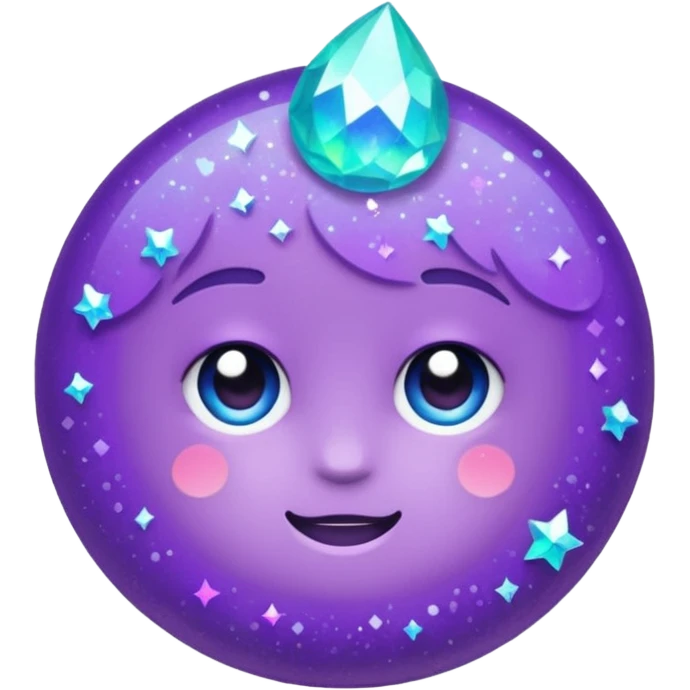 Glitter Purple and Cian hang loose emoji