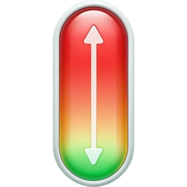 A vertical capsule-shaped progress bar with a color gradient from green at the bottom to red at the top. The bar is divided into segments by thin lines, with bold, outlined numbers scaling upward next to it.  emoji