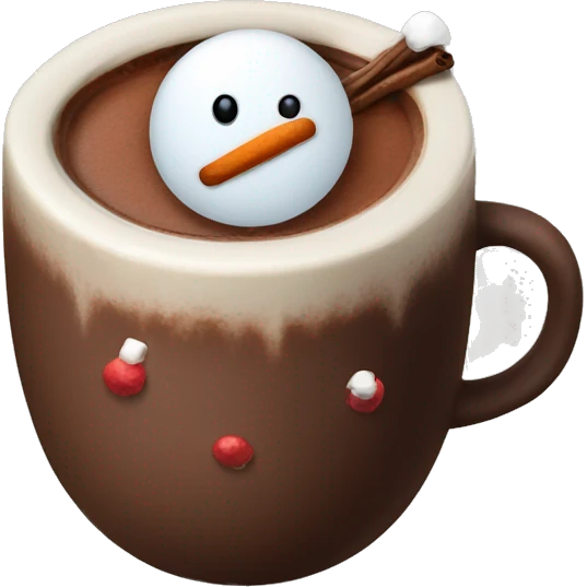 hot chocolate with snowman inside emoji
