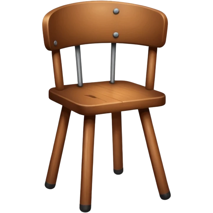 Wooden chair with on three legs emoji