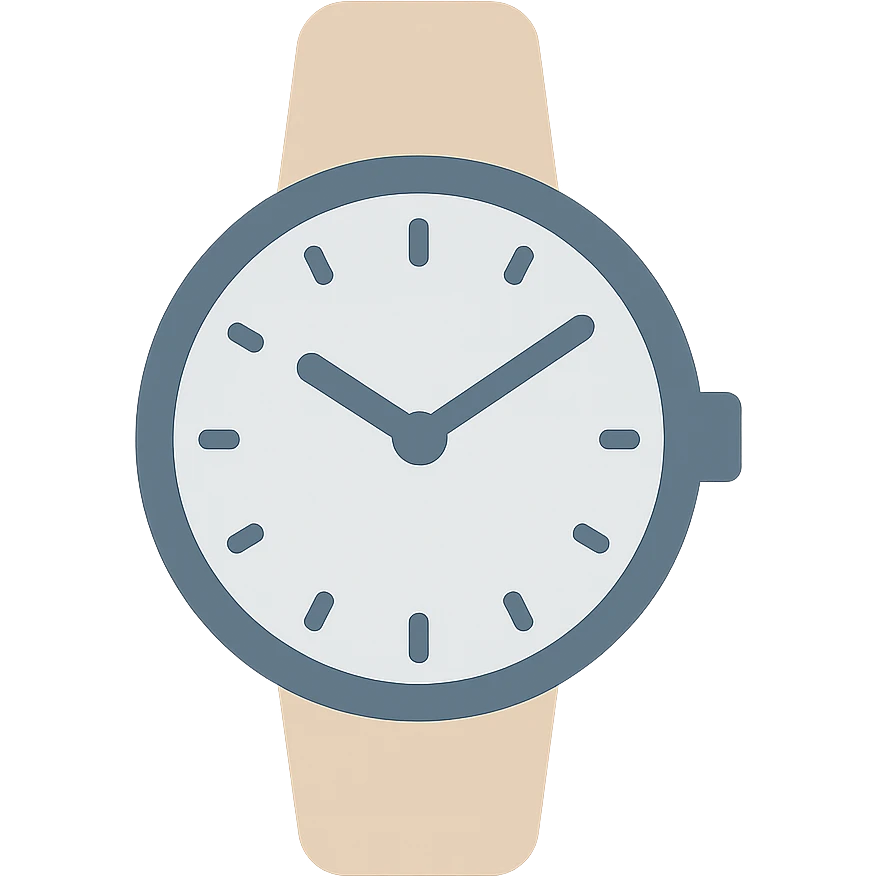 watch, flat color icon, clean, contemporary emoji