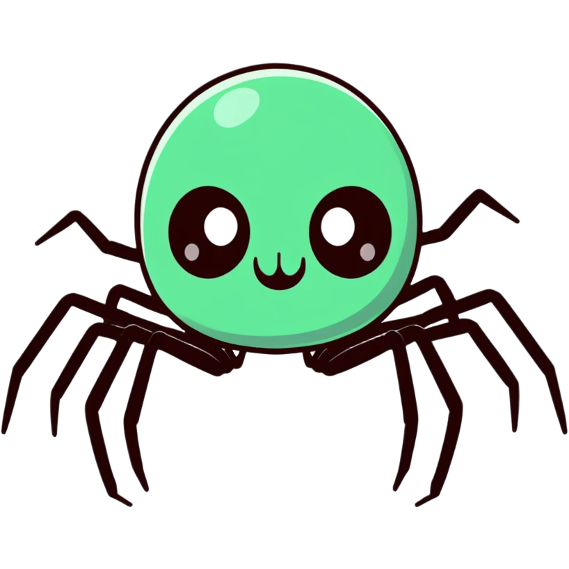 adorable cartoon spider with big eyes emoji