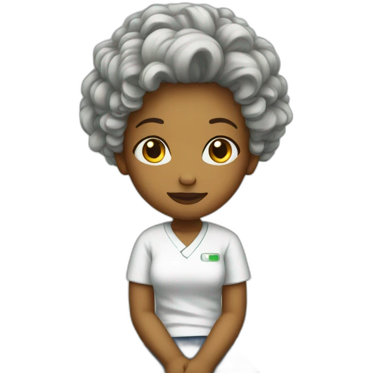 Girl with blomde hair sit in the bed of hospital  emoji