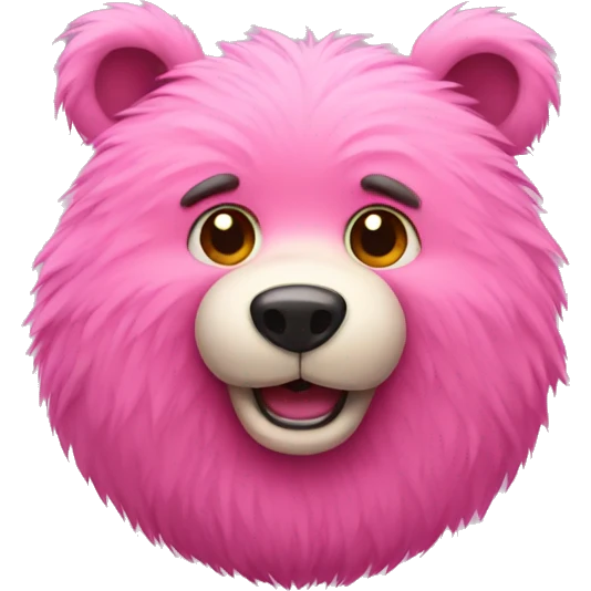 Pink furry bear emoji
