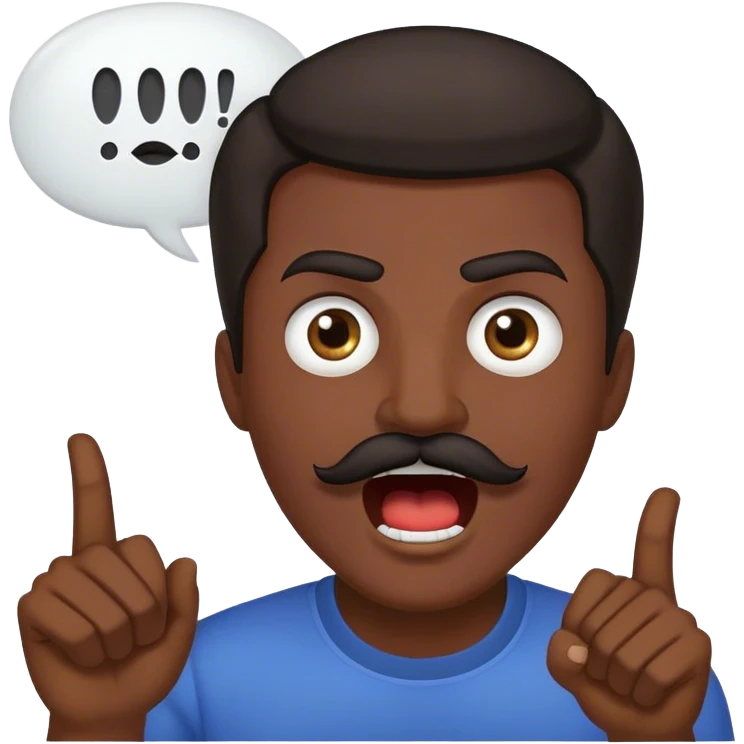 Random guy with dark hair and eyes with a mustache screaming  the word FABIAAAN all in upper case in a Speech bubble  emoji
