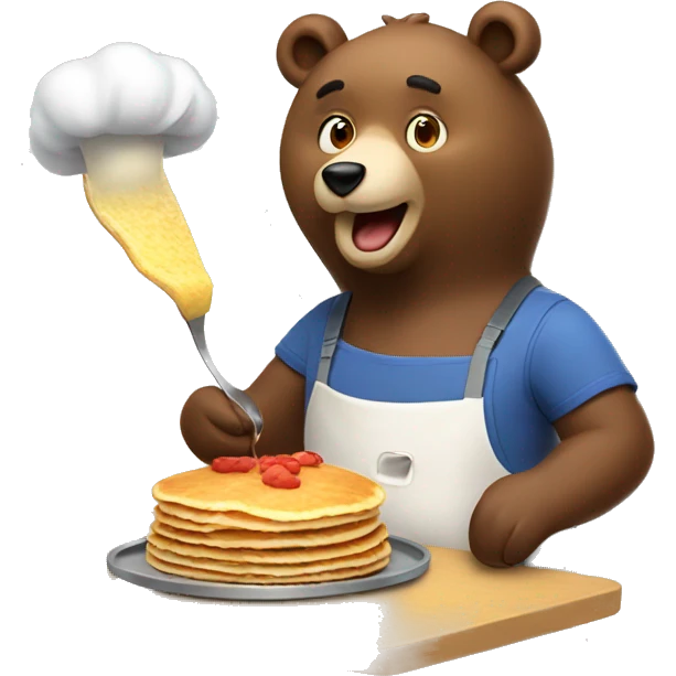 bear cooking pancakes emoji