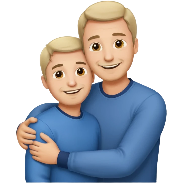father-in-law and son-in-law hugging emoji