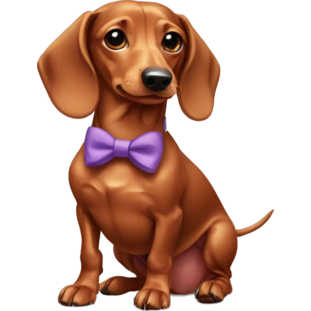 Dachshund with bow emoji
