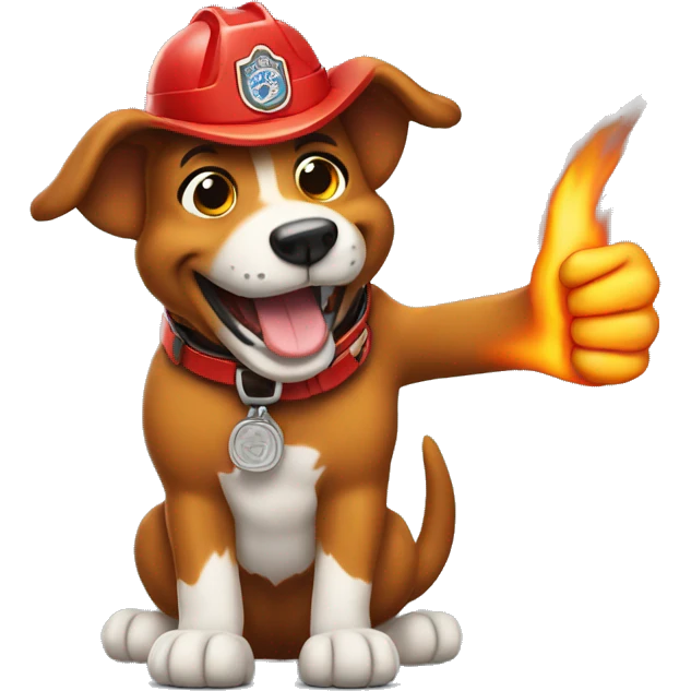 Fire dog thumbs up emoji