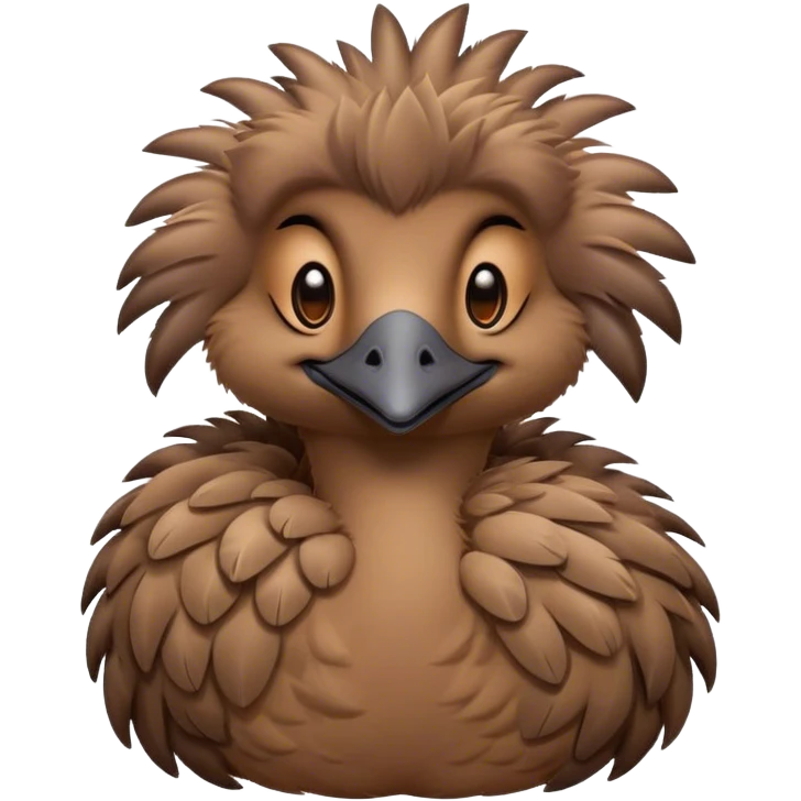 Meme-Worthy Cute Sleeping Emu Portrait Emoji, Head resting peacefully with a contented smile, showcasing a tall, graceful build and a luxuriously soft brown plumage, eyes shut in a serene, restful nap, Simplified yet hilariously adorable features, highly detailed, glowing with a soft, drowsy light, high shine, relaxed and utterly lovable, stylized with an air of playful laziness, bright and heartwarming, soft glowing outline, capturing the essence of a comically sleepy emu, so meme‐worthy it feels like it could instantly become the next viral sensation of adorable slumber! emoji