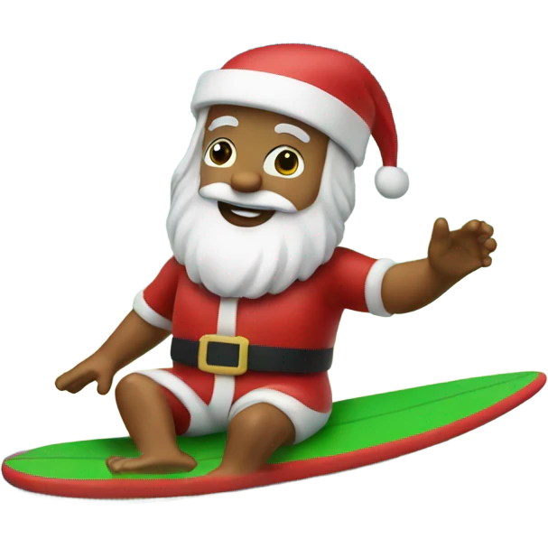Santa on a surf board emoji
