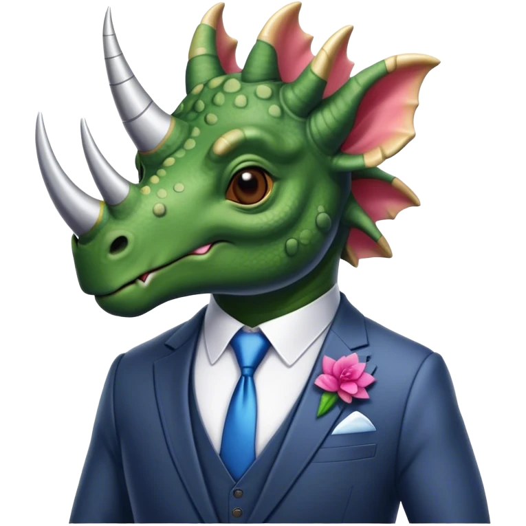 triceratops in a suit emoji