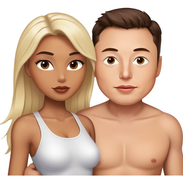 Elon musk with a female supermodel body emoji