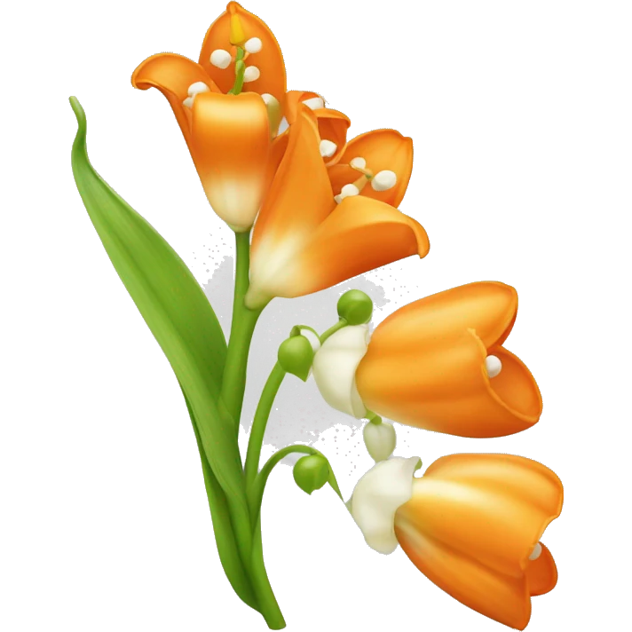 Orange lily of the valley flowers emoji