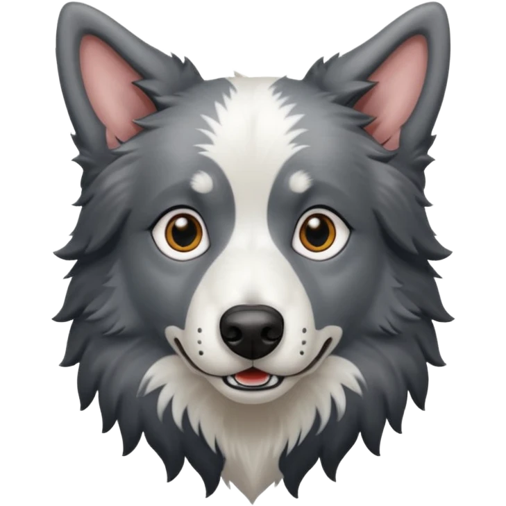 A black and white border collie werewolf. emoji