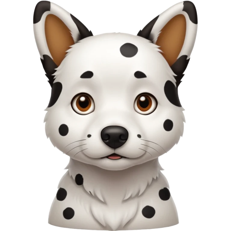 white dog with black   spots all over its  body emoji