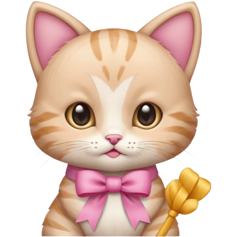 Baby cat have🎀and like pinterest drawing soft and cutie emoji