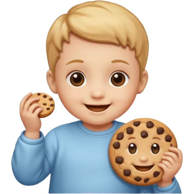 Baby with cookie emoji